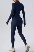 Half Zip Mock Neck Active Jumpsuit - Hovatok