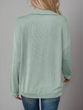 Double Take Striped Half Zip Long Sleeve T-Shirt - Hovatok