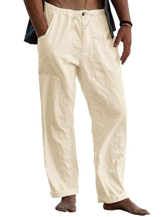 Men's Full Size Drawstring Straight Leg Pants Plus Size - Hovatok
