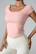 Round Neck Short Sleeve Active T-Shirt - Hovatok