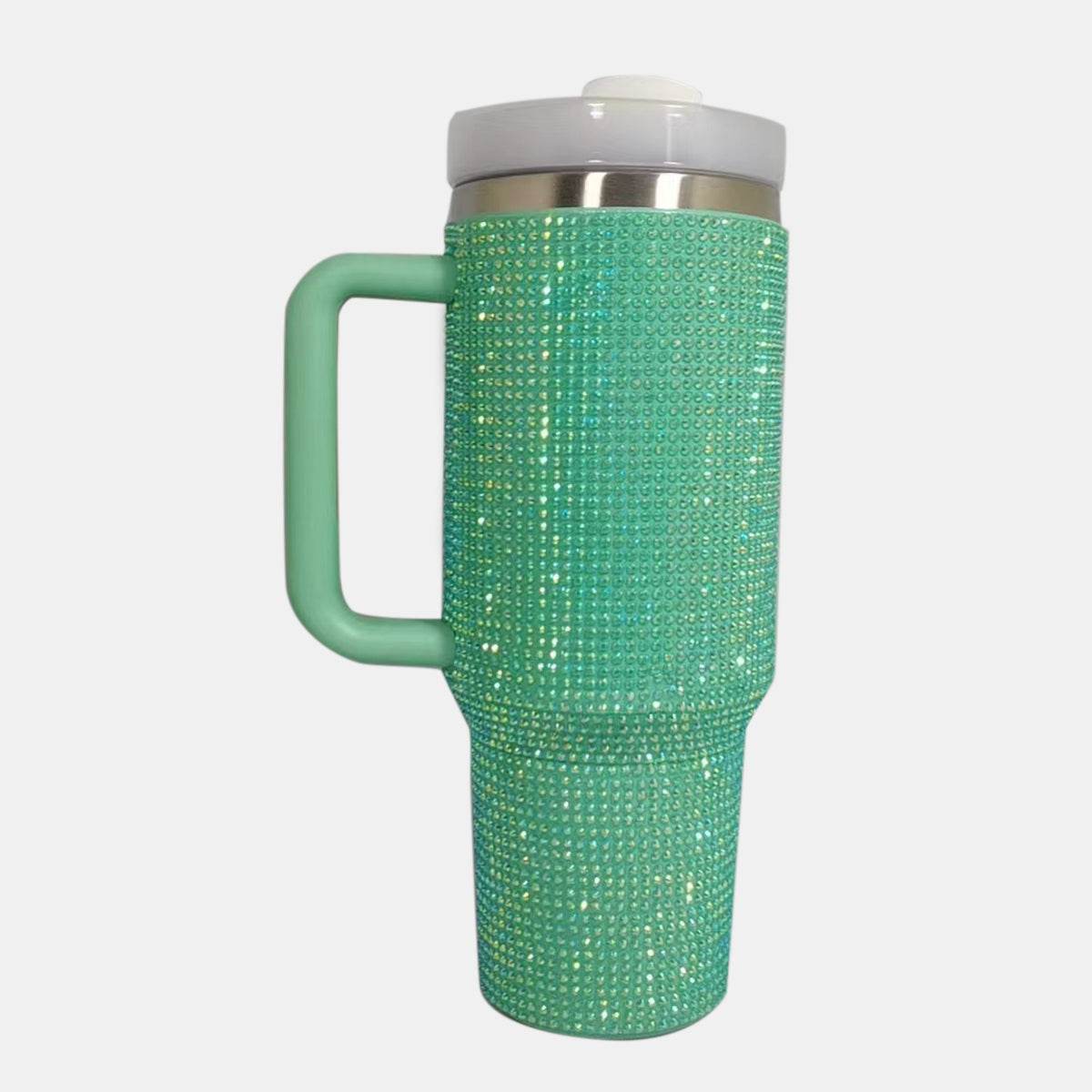 Rhinestone Stainless Steel Tumbler with Straw - Hovatok