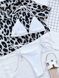 Textured Halter Neck Tie Side Bikini Set - Hovatok