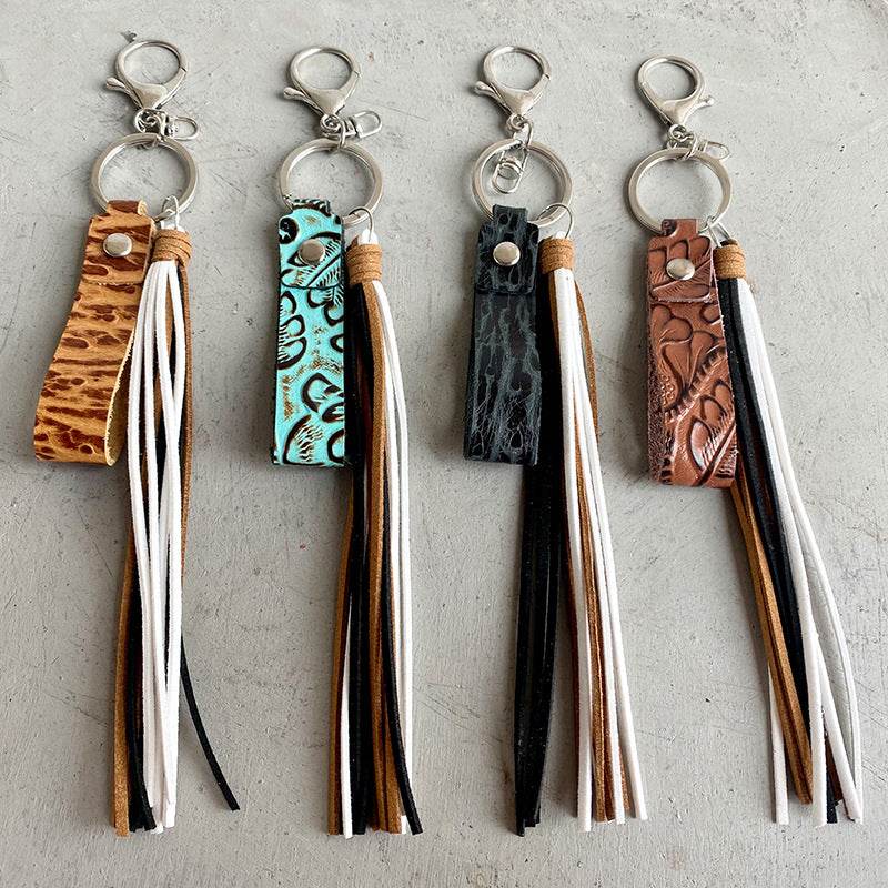 Genuine Leather Tassel Keychain - Hovatok
