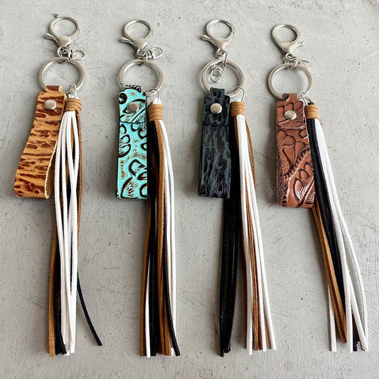 Genuine Leather Tassel Keychain - Hovatok