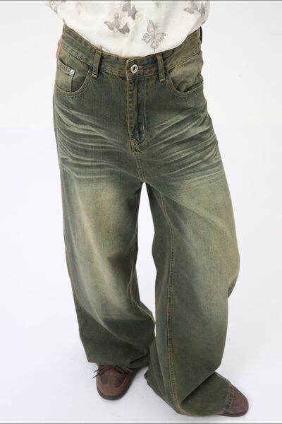 Wide Leg Jeans with Pockets - Hovatok