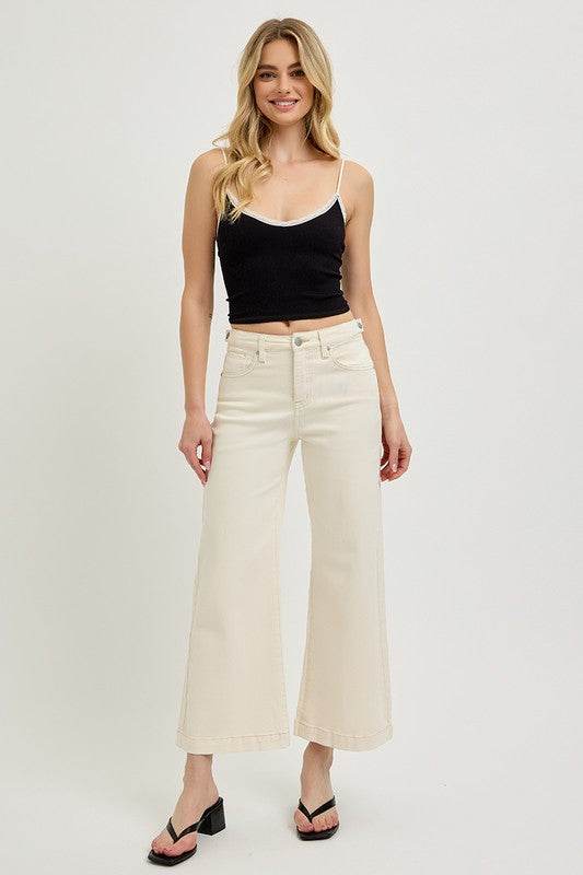RISEN Full Size Tummy Control Cropped Bootcut Jeans Plus Size - Hovatok