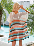 Angel Wings Cutout Striped Cover-Up with Tassel - Hovatok