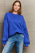 Full Size Round Neck Long Sleeve Sweatshirt - Hovatok