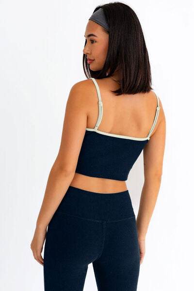 Le Lis Ribbed Crop Cami and High Waist Brushed Leggings Set - Hovatok