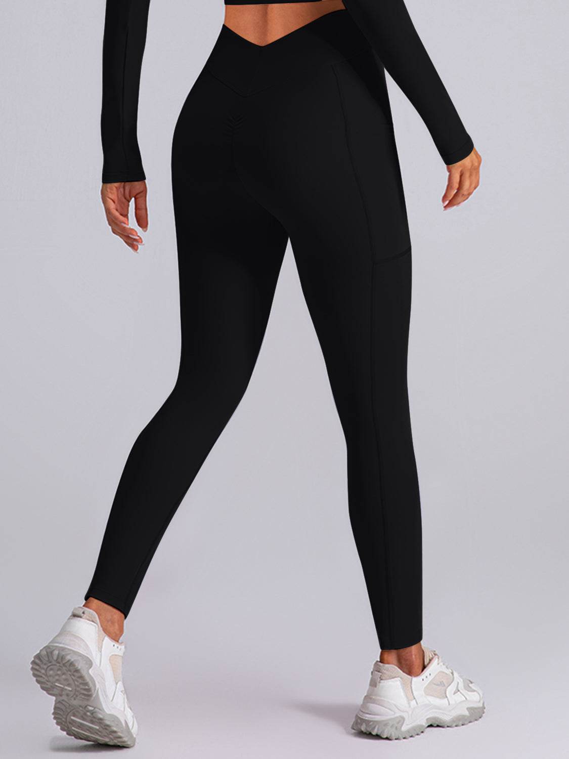 High Waist Active Leggings with Pockets - Hovatok