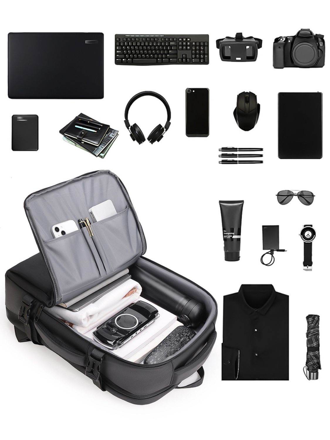 Multi-Pockets Adjustable Straps Backpack Bag - Hovatok