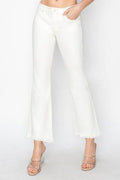RISEN Full Size Tummy Control Crop Flare Step Hem Pants - Hovatok