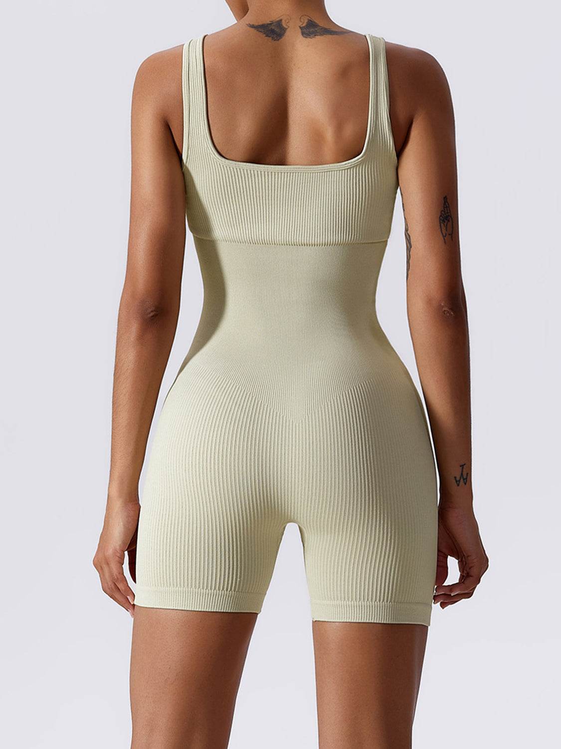 Basic Bae Ribbed Sleeveless Active Romper - Hovatok