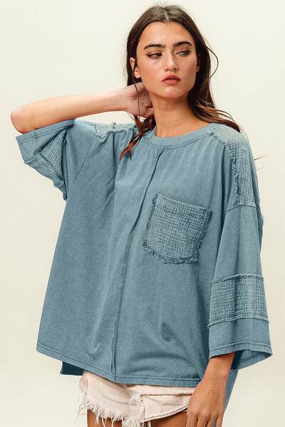 BiBi High-Low Washed T-Shirt - Hovatok