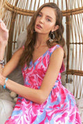 ADORA Abstract Floral V-Neck Maxi Dress - Hovatok