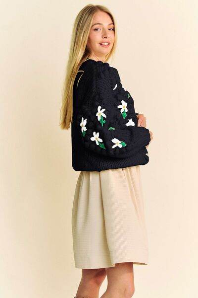 Davi & Dani Floral Pattern Button Down Cardigan - Hovatok