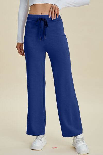 Basic Bae Full Size Air Scuba Drawstring Wide Leg Pants - Hovatok