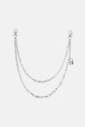 Double Layered Iron Chain Belt with Lock Charm - Hovatok