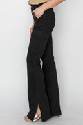 RISEN Full Size High Rise Side Slit Cargo Bootcut Jeans - Hovatok