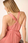Mittoshop Cross Back Belted V Neck Tank Maxi Dress - Hovatok