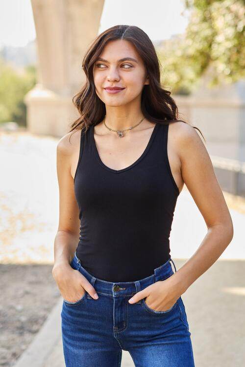 Zenana Racerback Tank Bodysuit - Hovatok