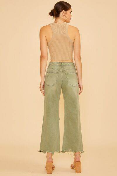 Annie Wear Distressed Raw Hem Jeans - Hovatok