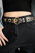 Heart Shape Alloy Detail PU Leather Belt - Hovatok
