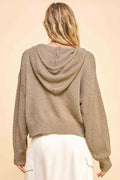 Davi & Dani Drop Shoulder Long Sleeve Hooded Sweater - Hovatok