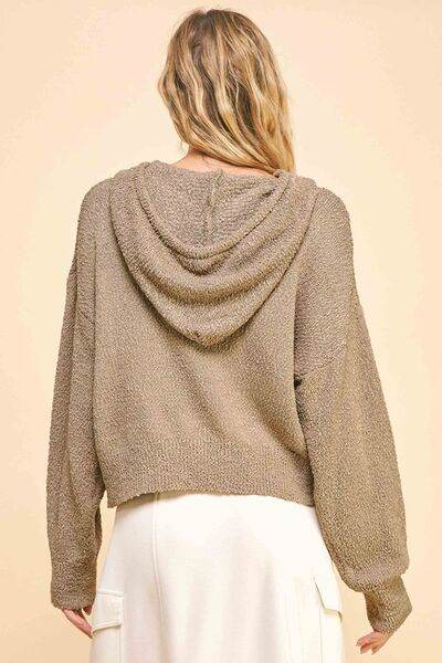 Davi & Dani Drop Shoulder Long Sleeve Hooded Sweater - Hovatok