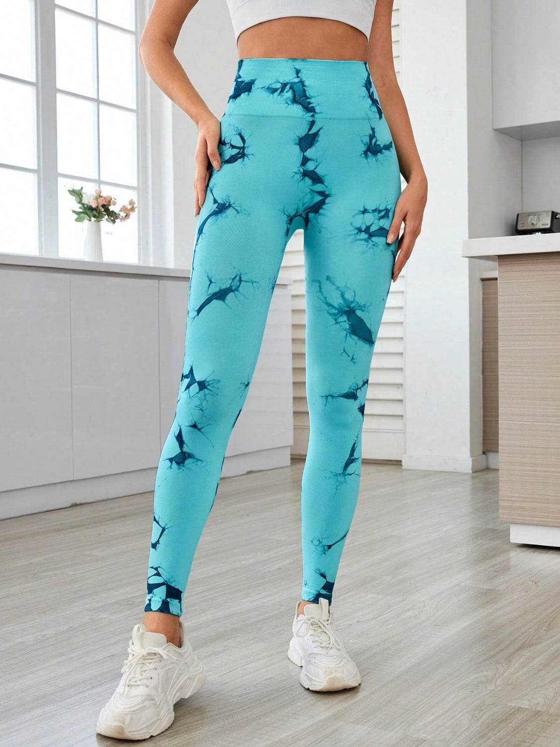 Printed High Waist Active Leggings - Hovatok
