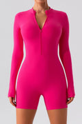 Half Zip Long Sleeve Active Romper - Hovatok