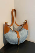 Contrast Denim Shoulder Bag - Hovatok