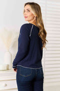 Basic Bae Long Raglan Sleeve Round Neck Top - Hovatok