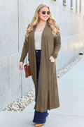 Basic Bae Full Size Open Front Long Sleeve Cover Up - Hovatok