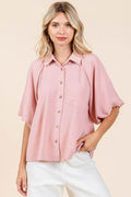Mittoshop Airflow Short Bubble Sleeve Button Down Shirt - Hovatok