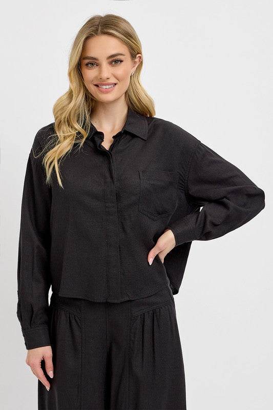 RISEN Button Down Long Sleeve Shirt - Hovatok
