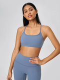 Millennia Crisscross Back Scoop Neck Active Cami with Detachable Chest Pads - Hovatok
