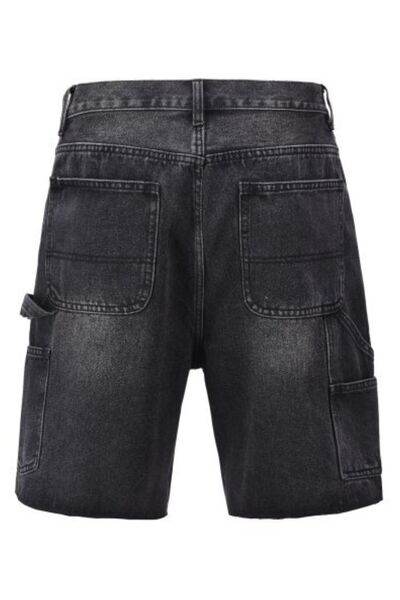 Men's Washed Cargo Denim Shorts - Hovatok