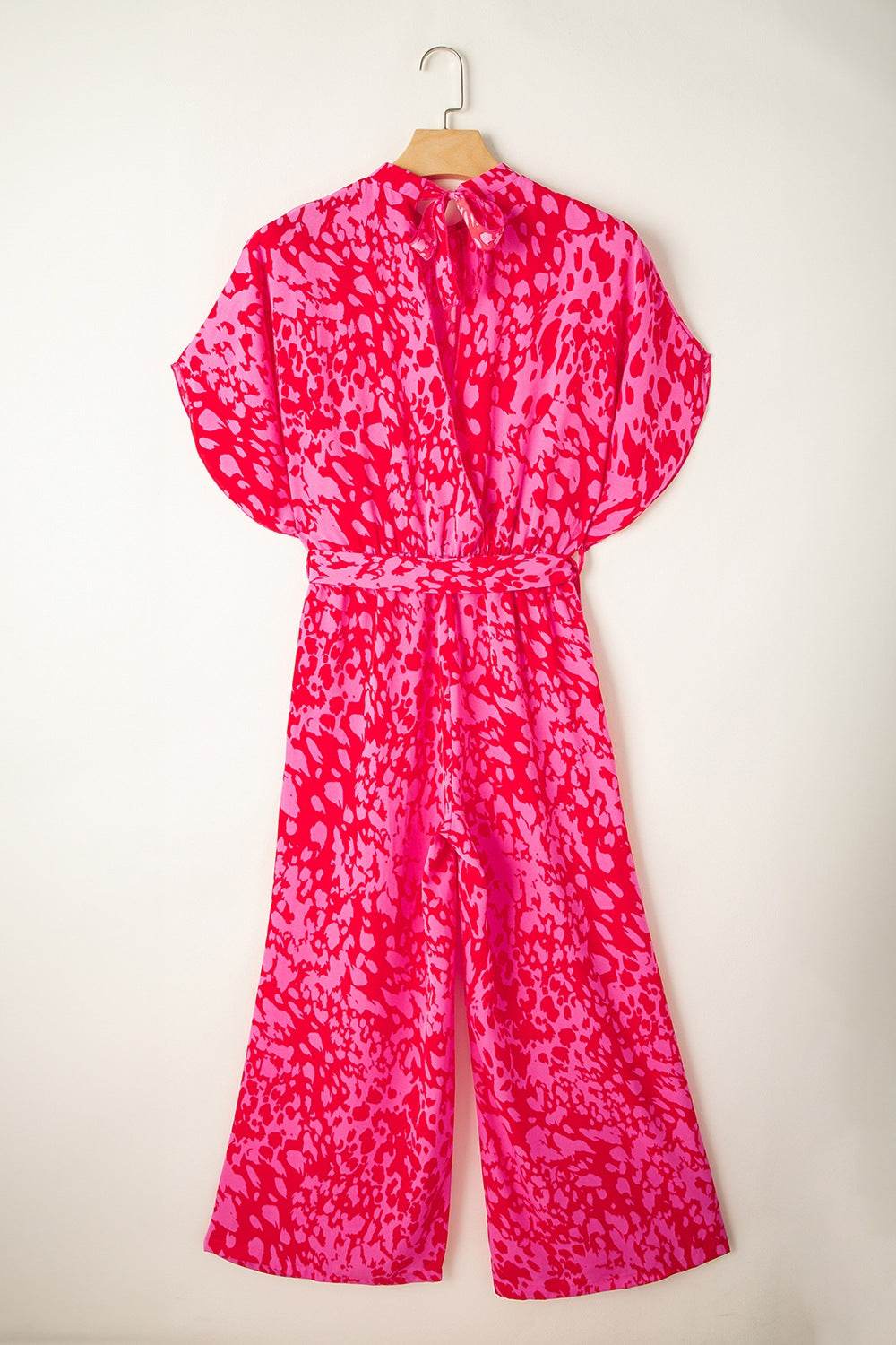 Leopard Belted Wide Leg Jumpsuit - Hovatok