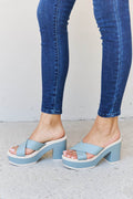Weeboo Cherish The Moments Contrast Platform Sandals in Misty Blue - Hovatok