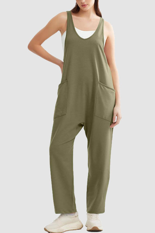 Lovelet Wide Strap Jumpsuit with Pockets - Hovatok