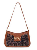 Bow Leopard PU Leather Handbag - Hovatok
