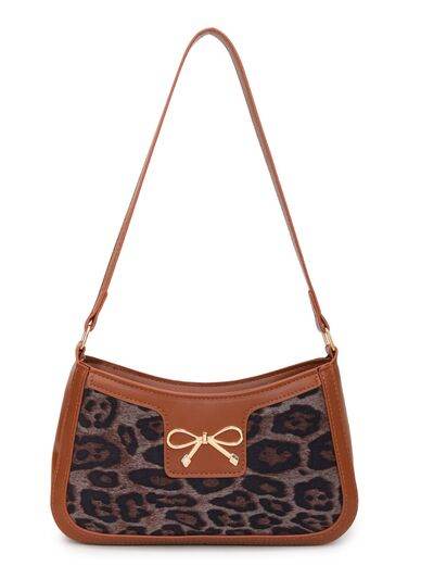 Bow Leopard PU Leather Handbag - Hovatok
