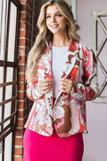Heimish Full Size Shawl Floral Open Blazers Plus Size - Hovatok