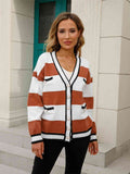Angel Wings Striped Button Down Cardigan - Hovatok