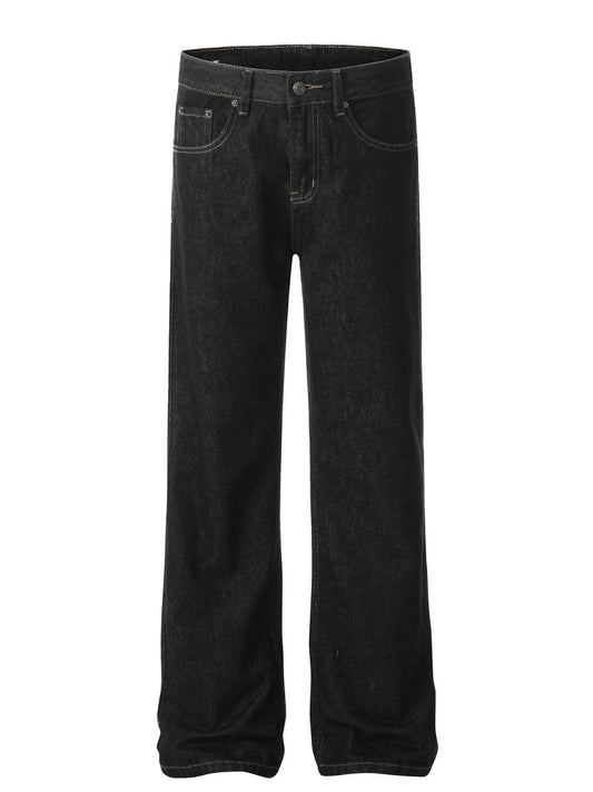 Men's Straight Leg Jeans with Pockets - Hovatok