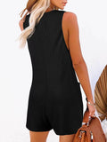 Full Size Pocketed Scoop Neck Sleeveless Romper - Hovatok
