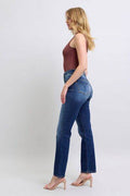 Judy Blue Full Size Washed Straight Leg Jeans with Pockets - Hovatok
