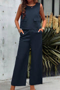 Devine Round Neck Tank and Wide Leg Pants Set - Hovatok