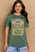 Simply Love Full Size FIND INNER PEACE Graphic Cotton T-Shirt - Hovatok